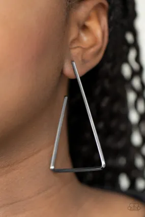 Paparazzi Earring ~ Go Ahead and TRI - Black
