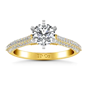 Pave Engagement Ring Royal 14K Yellow Gold