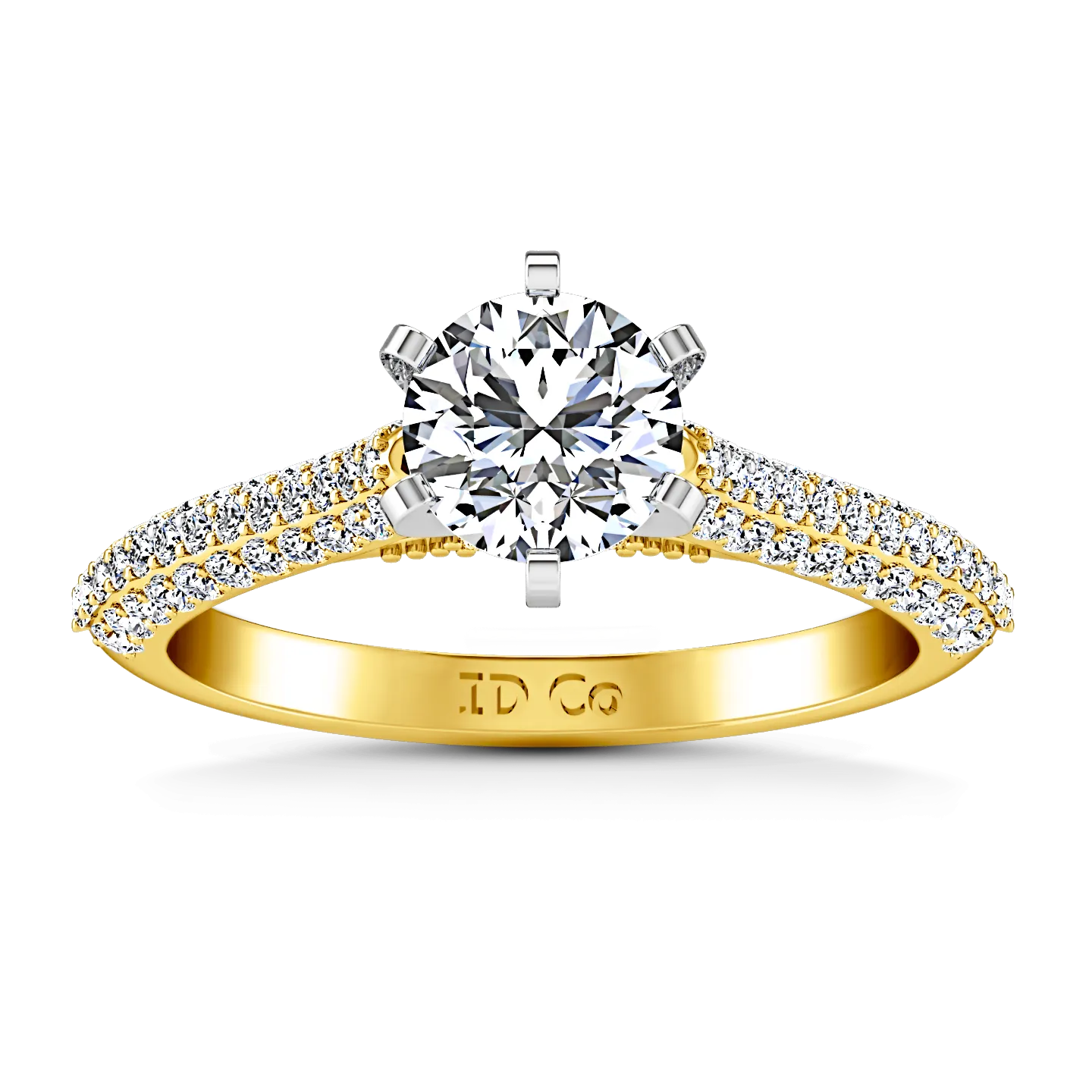 Pave Engagement Ring Royal 14K Yellow Gold