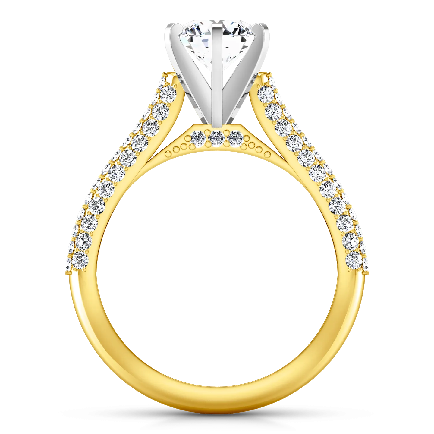 Pave Engagement Ring Royal 14K Yellow Gold