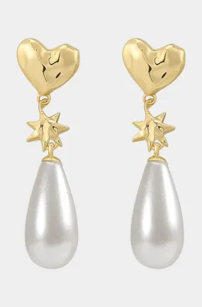 Pearl Star Stud Earrings