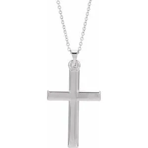 Platinum Cross 18" Necklace