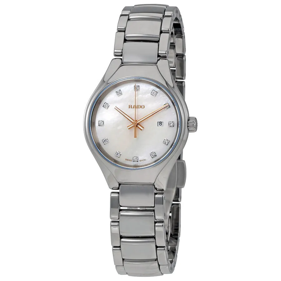 Rado True Quartz MOP Dial Plasma High-tech Ceramic Ladies Watch R27060902
