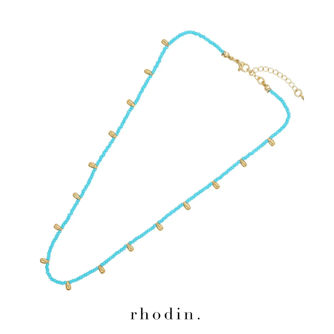 RC Turquoise Gold Beach Chain - Beaded