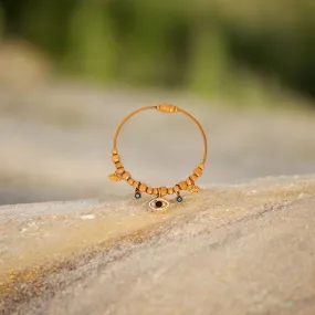 Rose Gold Evil Eye Sunburst Charms Bracelet