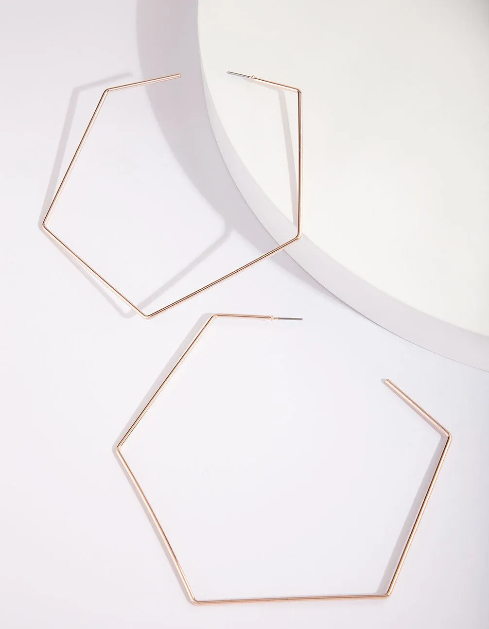 Rose Gold Geometric Oversized Hoop Earrings