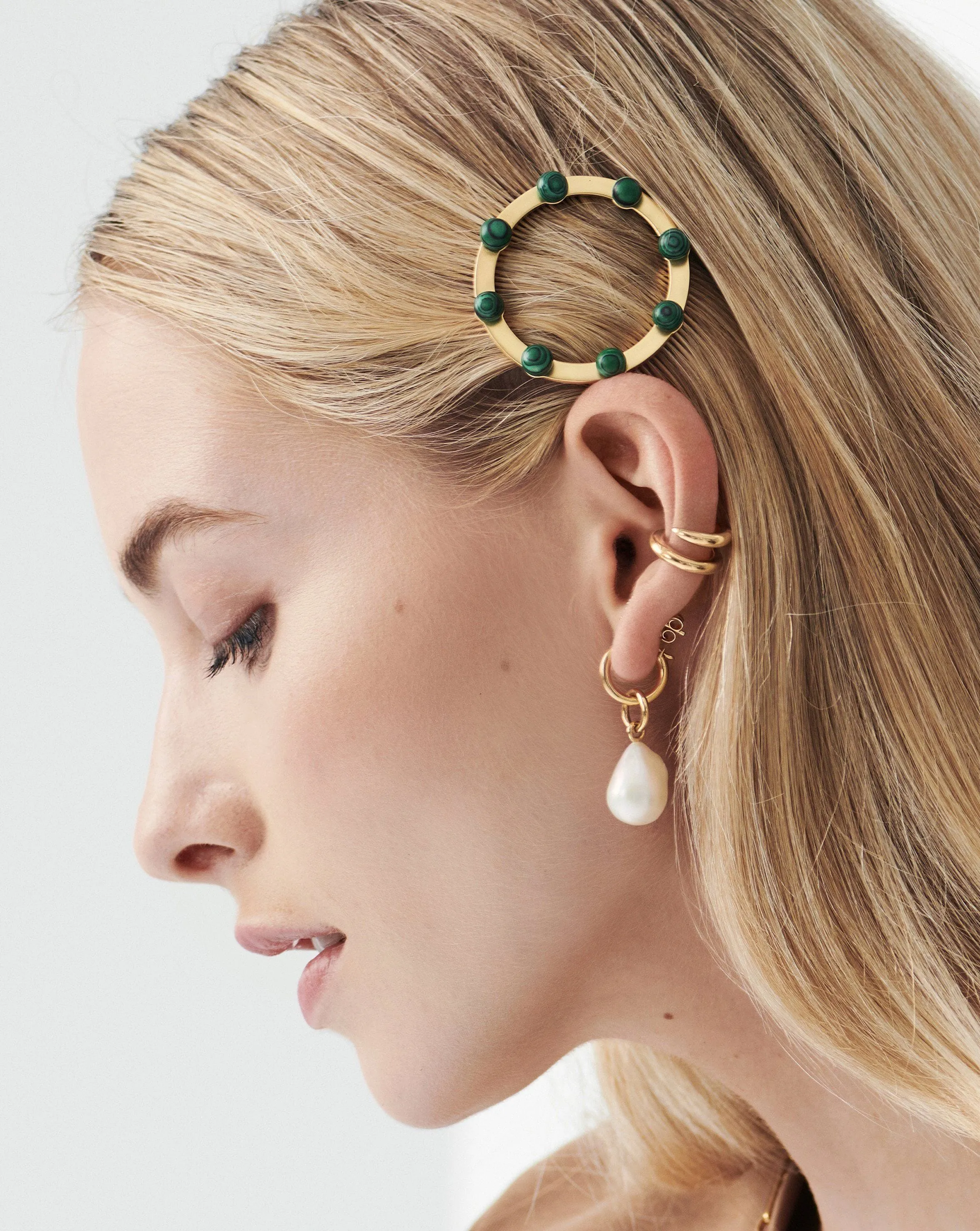 Rounded Beaded Hair Clip