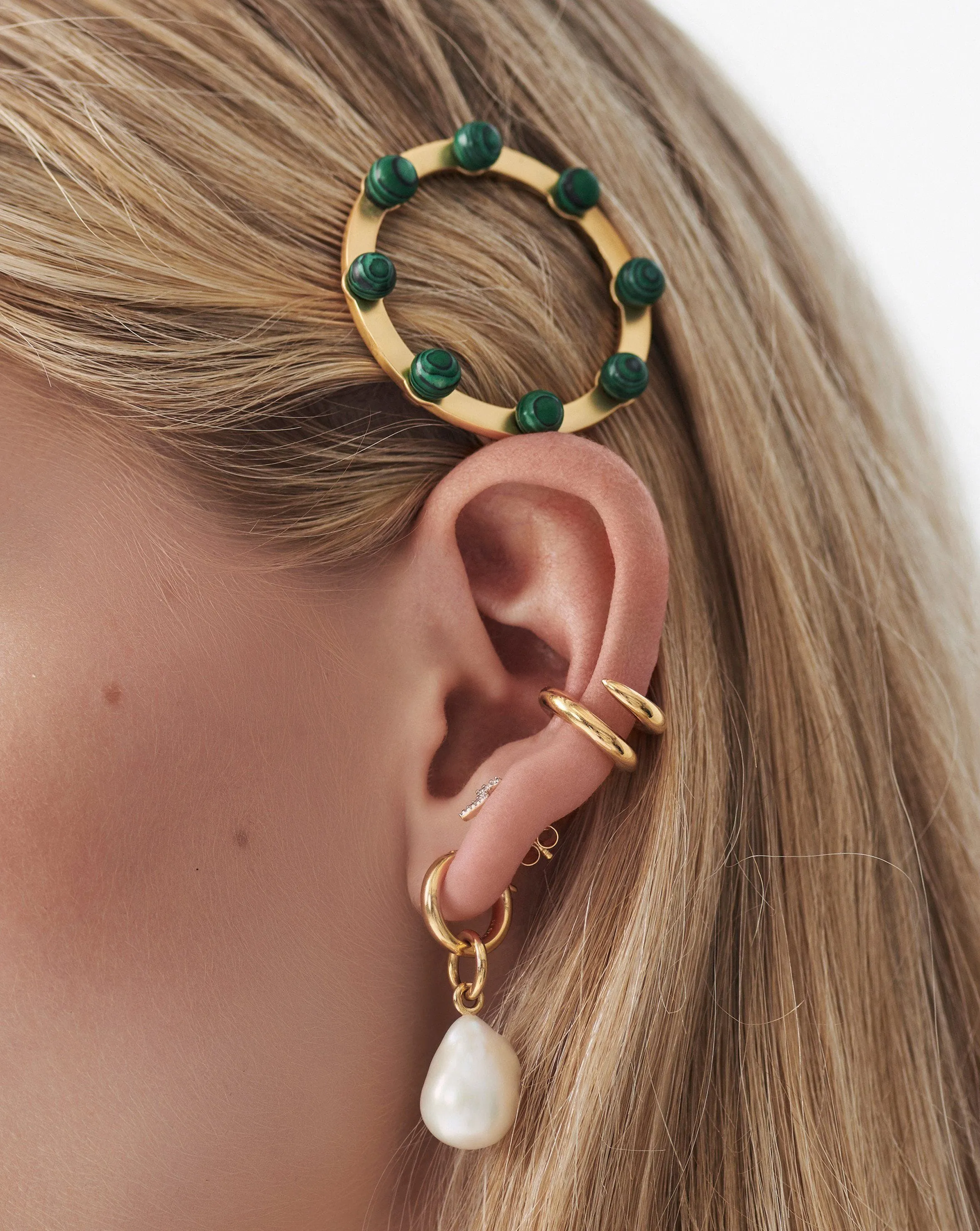 Rounded Beaded Hair Clip