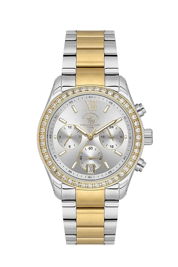 Santa Barbara Polo & Racquet Club Sliver Dial Quartz Women's Watch - SB.1.10579-3