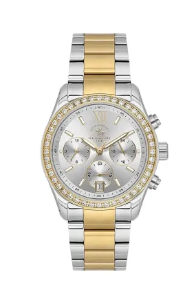 Santa Barbara Polo & Racquet Club Sliver Dial Quartz Women's Watch - SB.1.10579-3