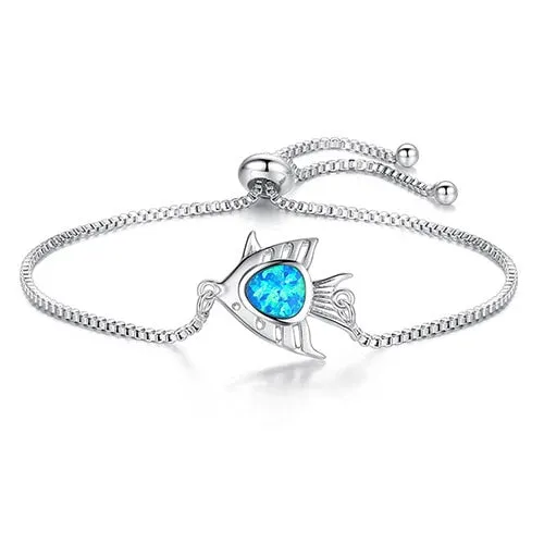 Save Ocean Animals Jewelry | Opal Silver Sea Turtle Bracelet 12 Styles