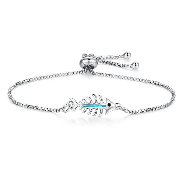 Save Ocean Animals Jewelry | Opal Silver Sea Turtle Bracelet 12 Styles