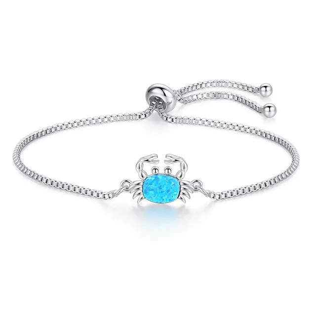 Save Ocean Animals Jewelry | Opal Silver Sea Turtle Bracelet 12 Styles