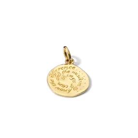 Serenity Prayer Quote Pendant Yellow Gold