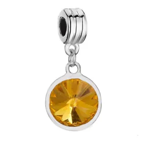 Sexy Sparkles  November Birthstone charms Dangling Spacer Beads for Bracelets or Necklace European Compatible