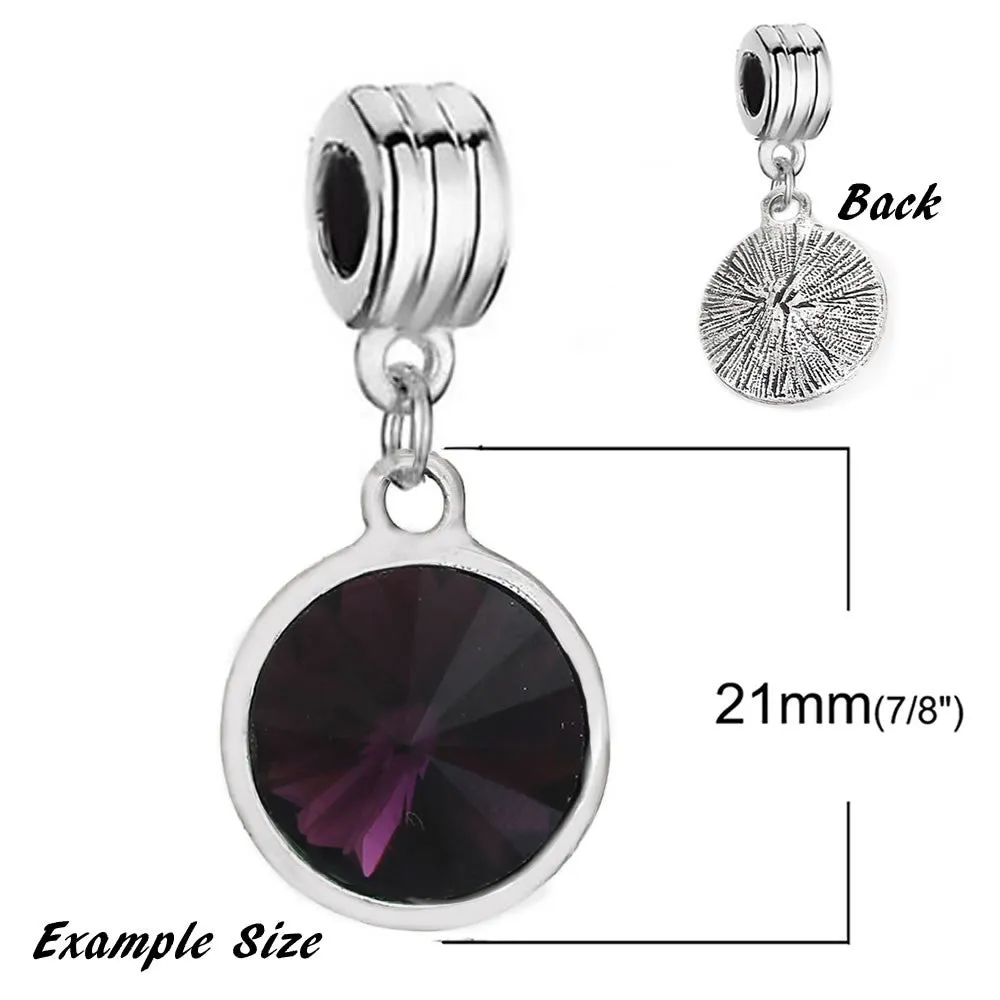 Sexy Sparkles  November Birthstone charms Dangling Spacer Beads for Bracelets or Necklace European Compatible