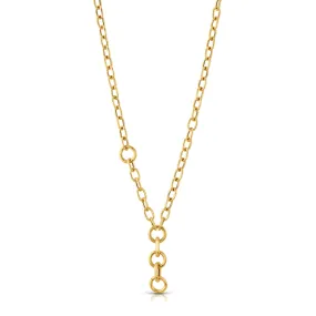 SMALL OVAL LINK CHAIN W/ 4 CONNECTORS, 14kt Gold