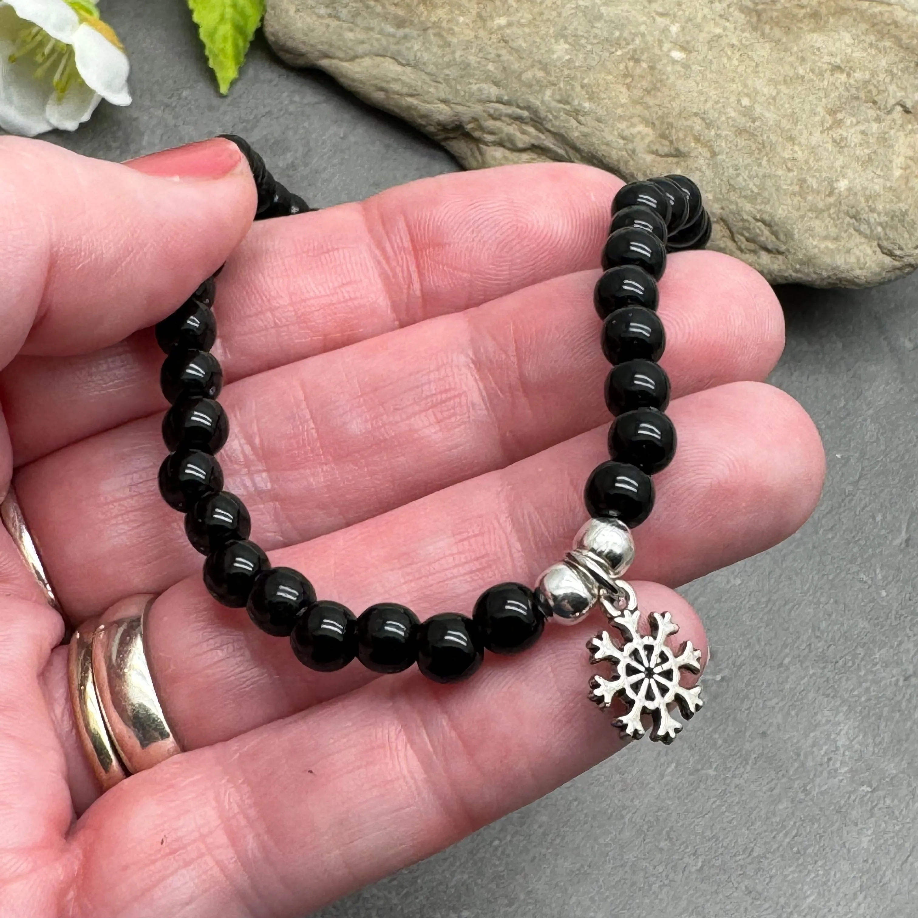 Snowflake Acrylic Bead Anklet - Colour Choice
