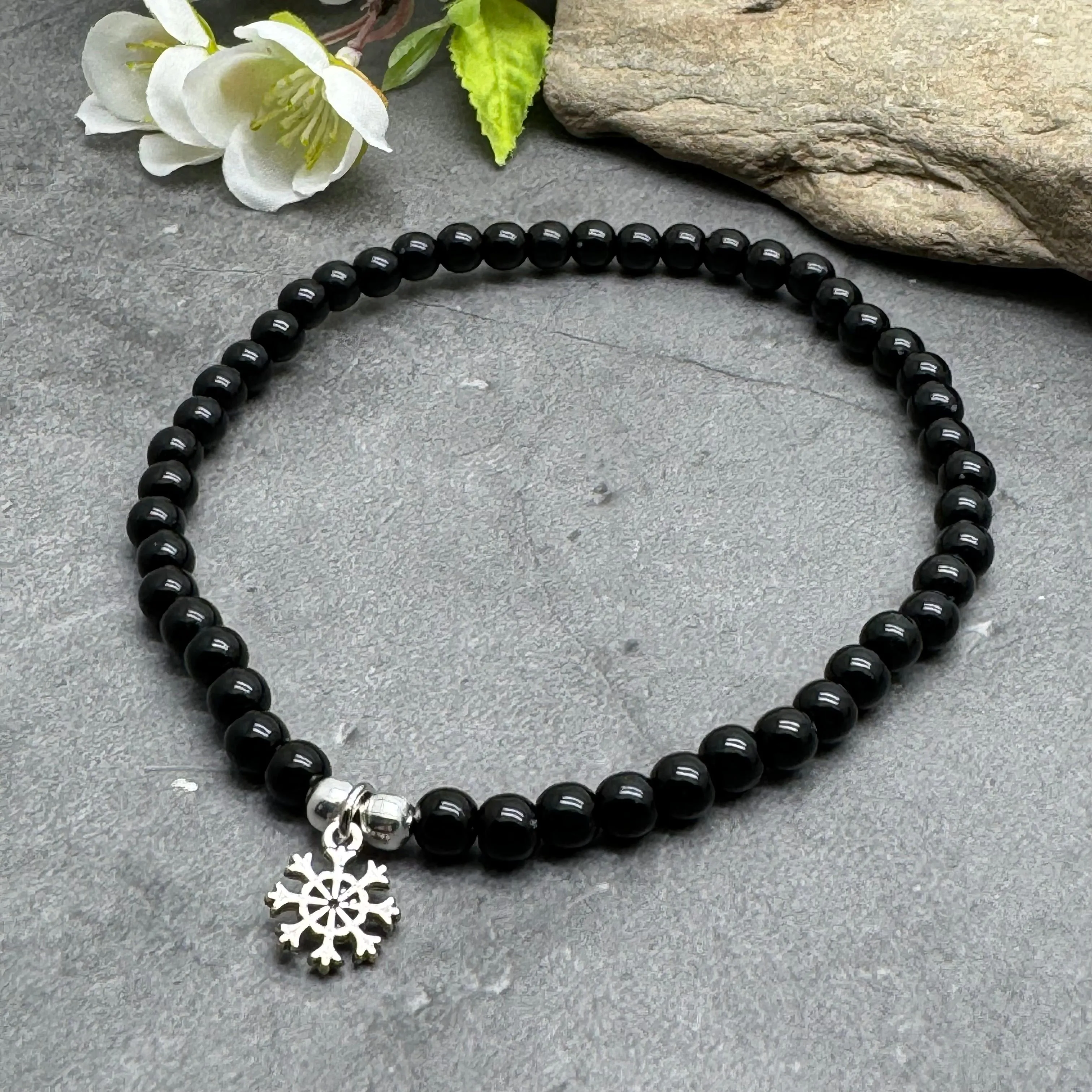 Snowflake Acrylic Bead Anklet - Colour Choice