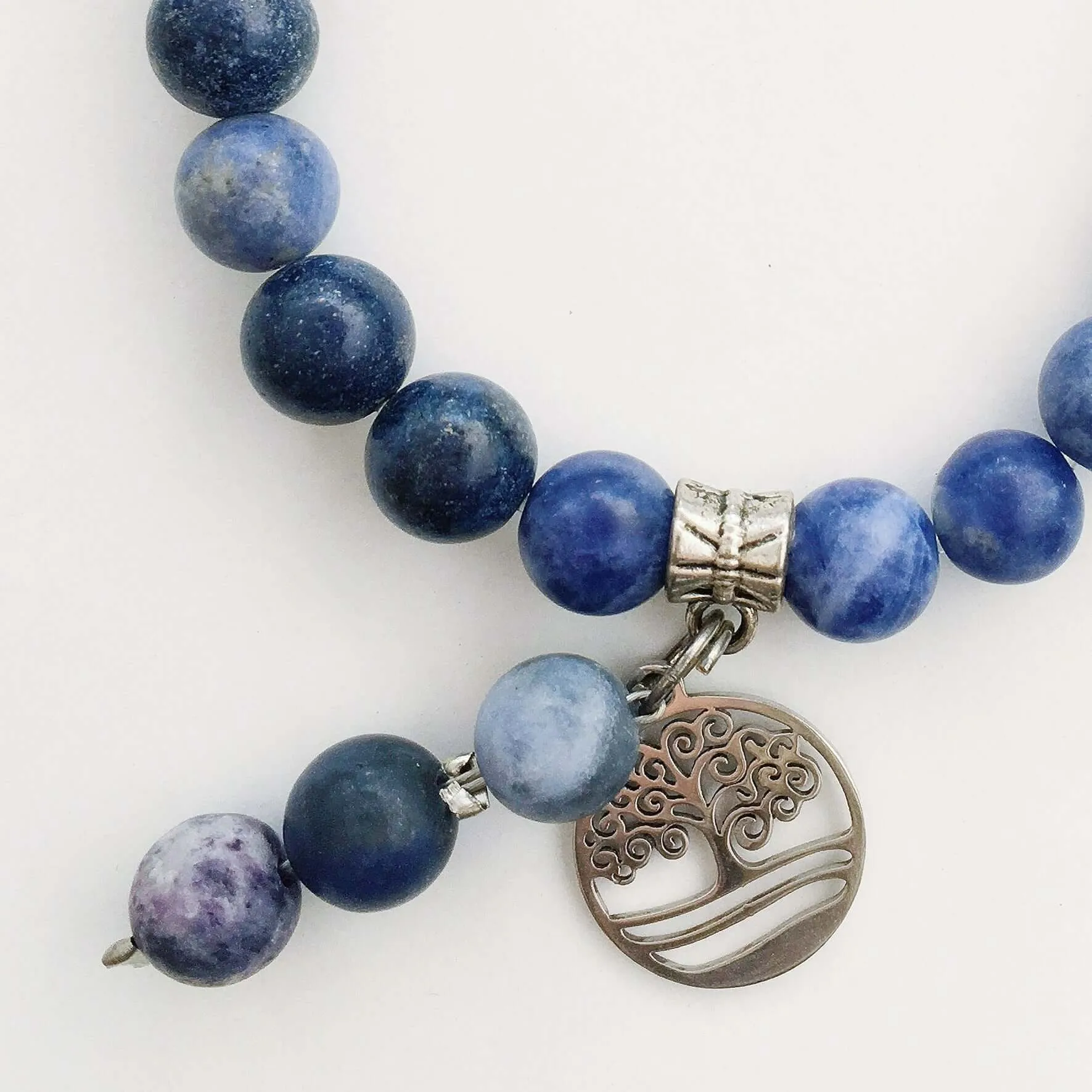 Sodalite Tree Of Life Charm Bracelet