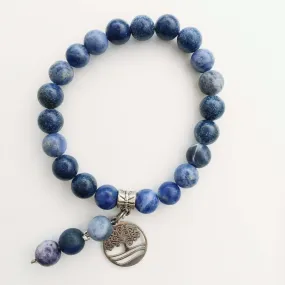 Sodalite Tree Of Life Charm Bracelet