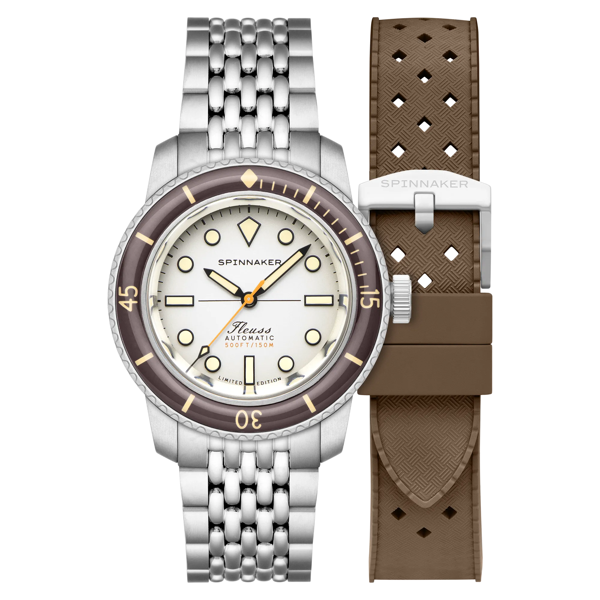 Spinnaker Fleuss 40 Automatic 145TH Limited Edition Smoky White Men's Watch SP-5133-22