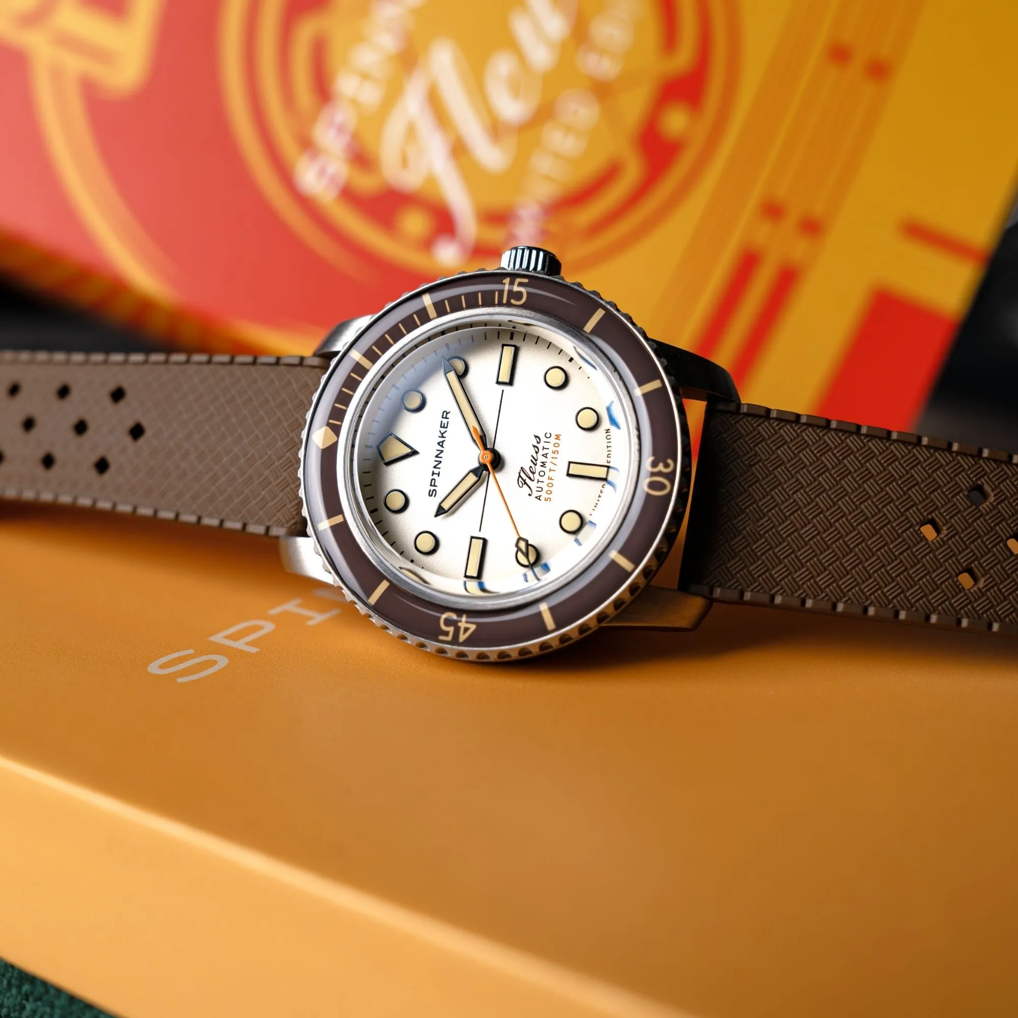 Spinnaker Fleuss 40 Automatic 145TH Limited Edition Smoky White Men's Watch SP-5133-22