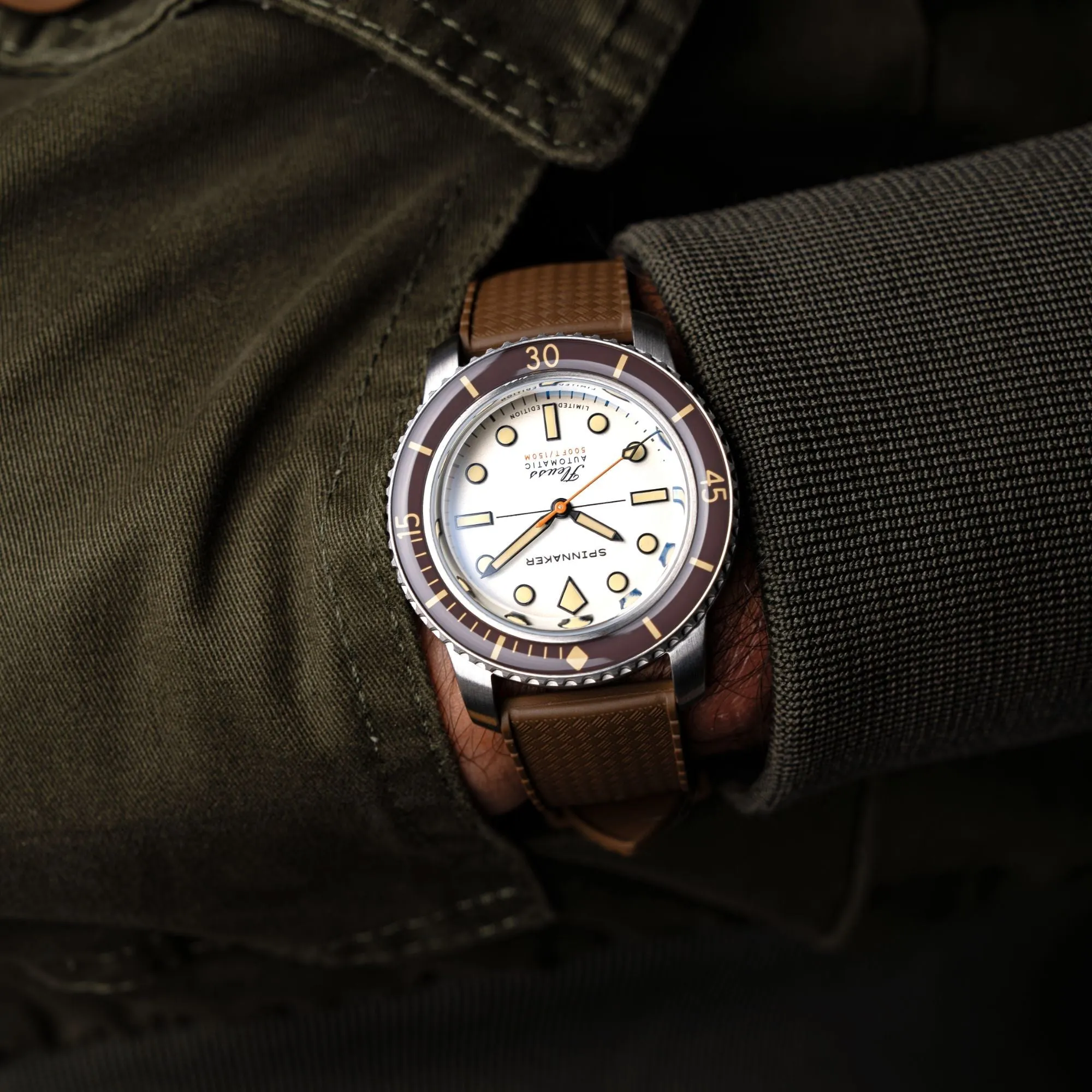 Spinnaker Fleuss 40 Automatic 145TH Limited Edition Smoky White Men's Watch SP-5133-22