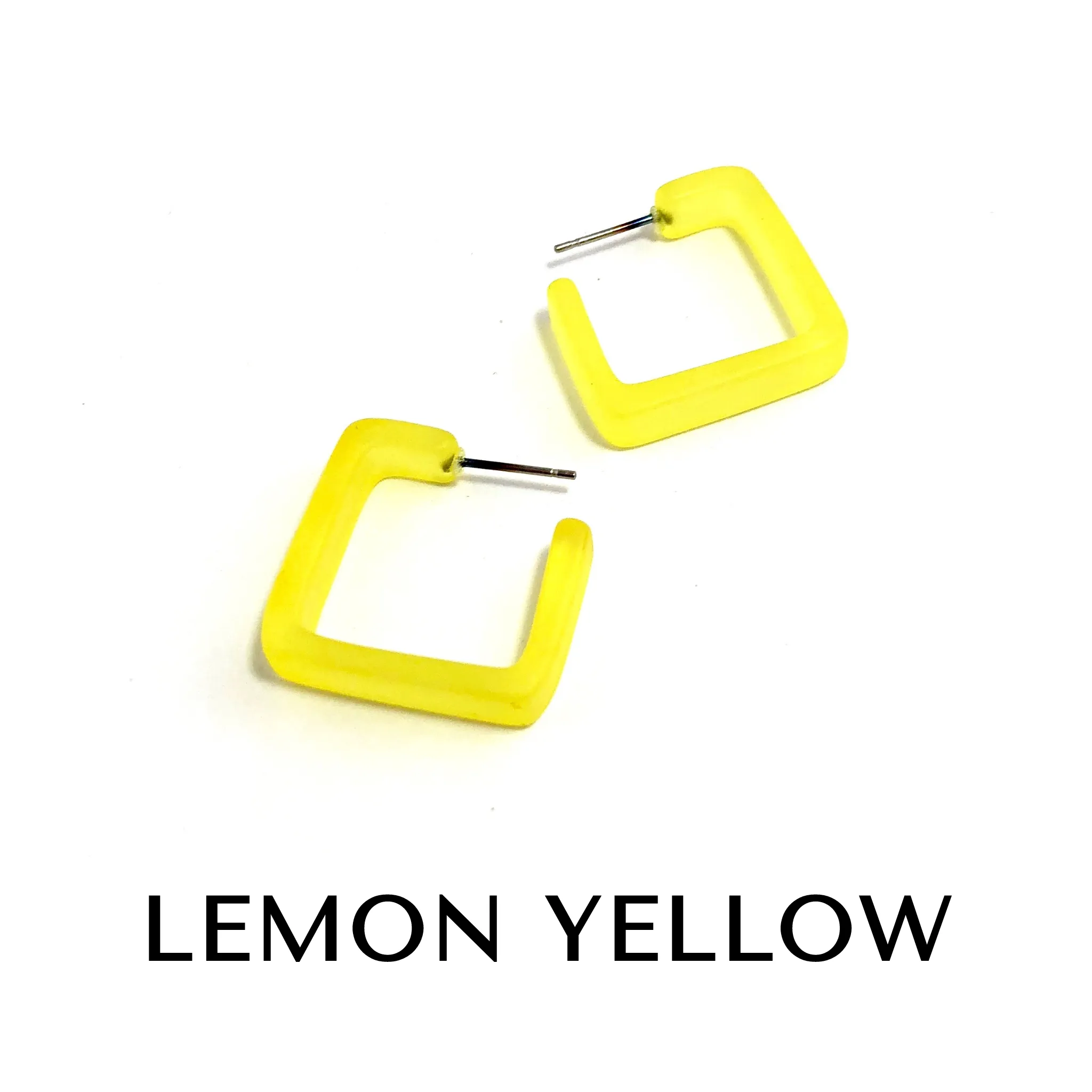 Square Frosted Lucite Hoop Earrings