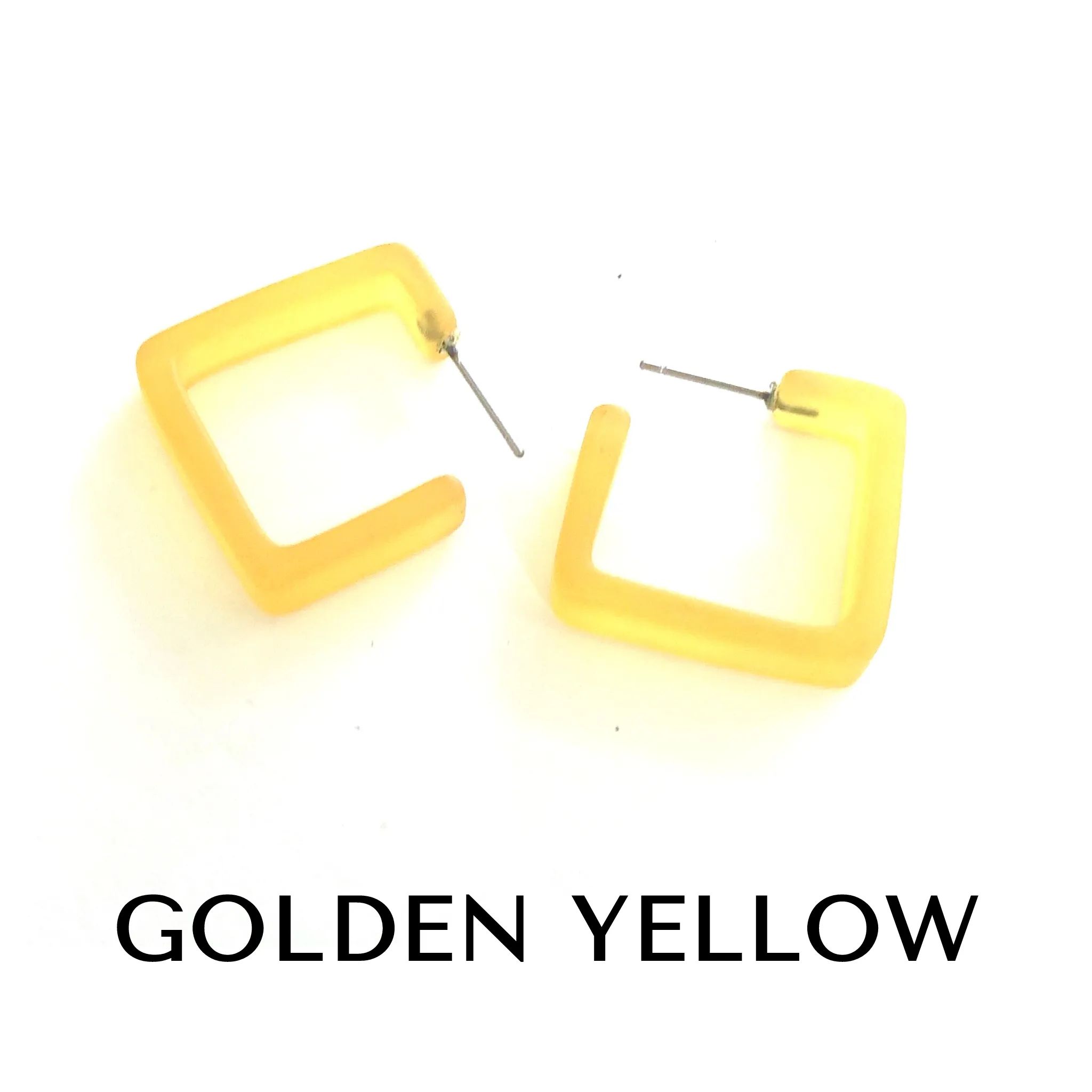 Square Frosted Lucite Hoop Earrings