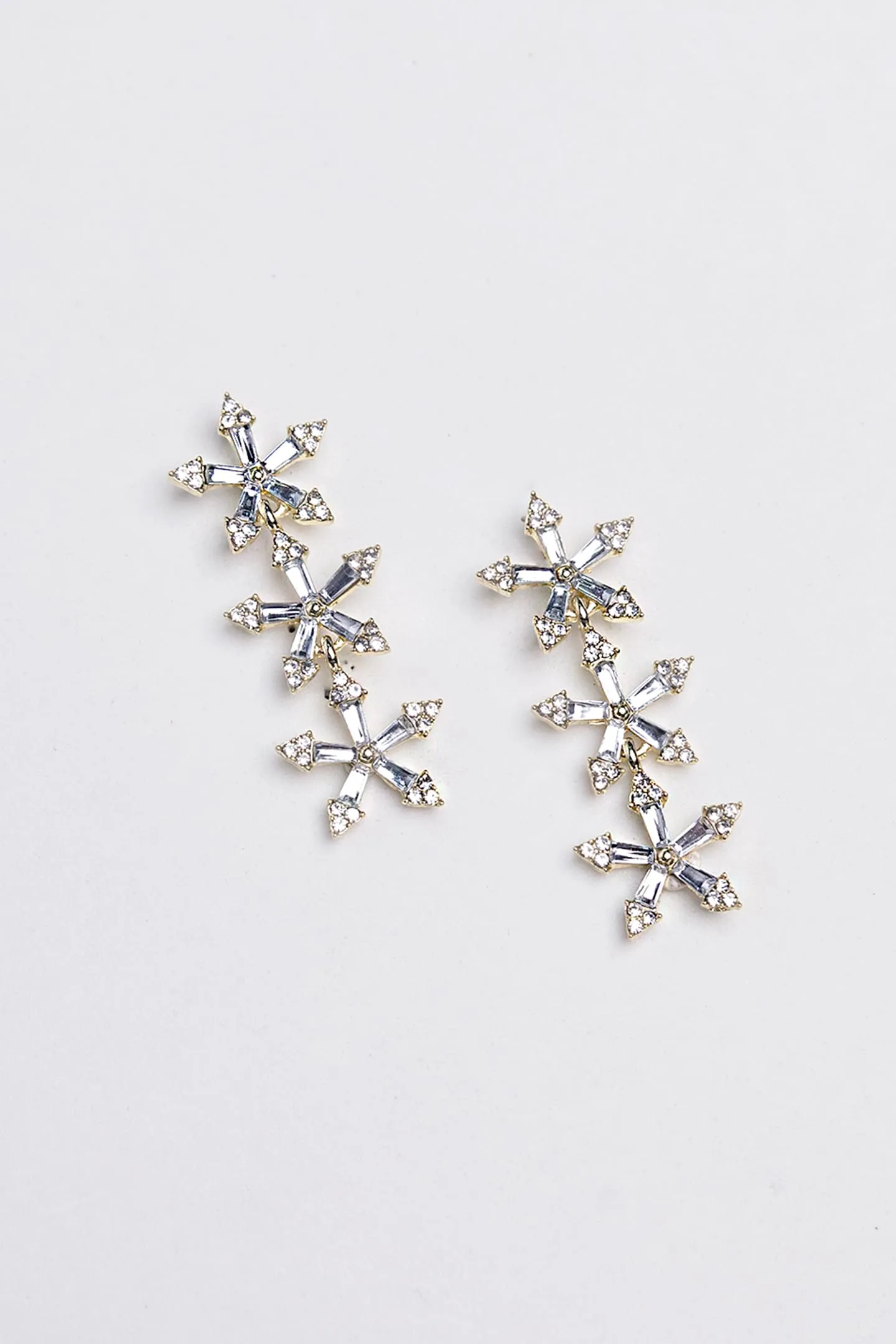 Star Rhinestone Dangling Earrings