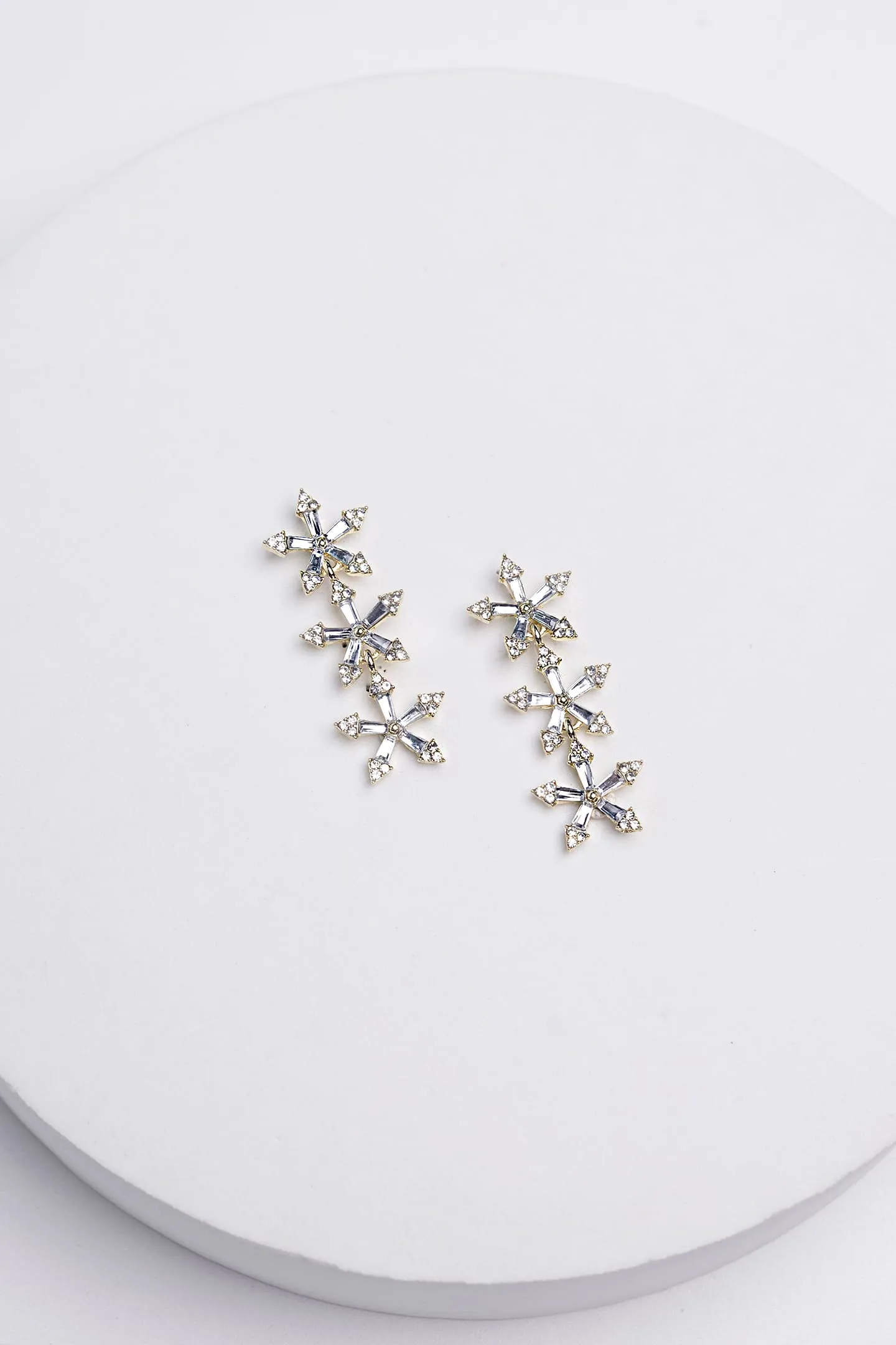 Star Rhinestone Dangling Earrings