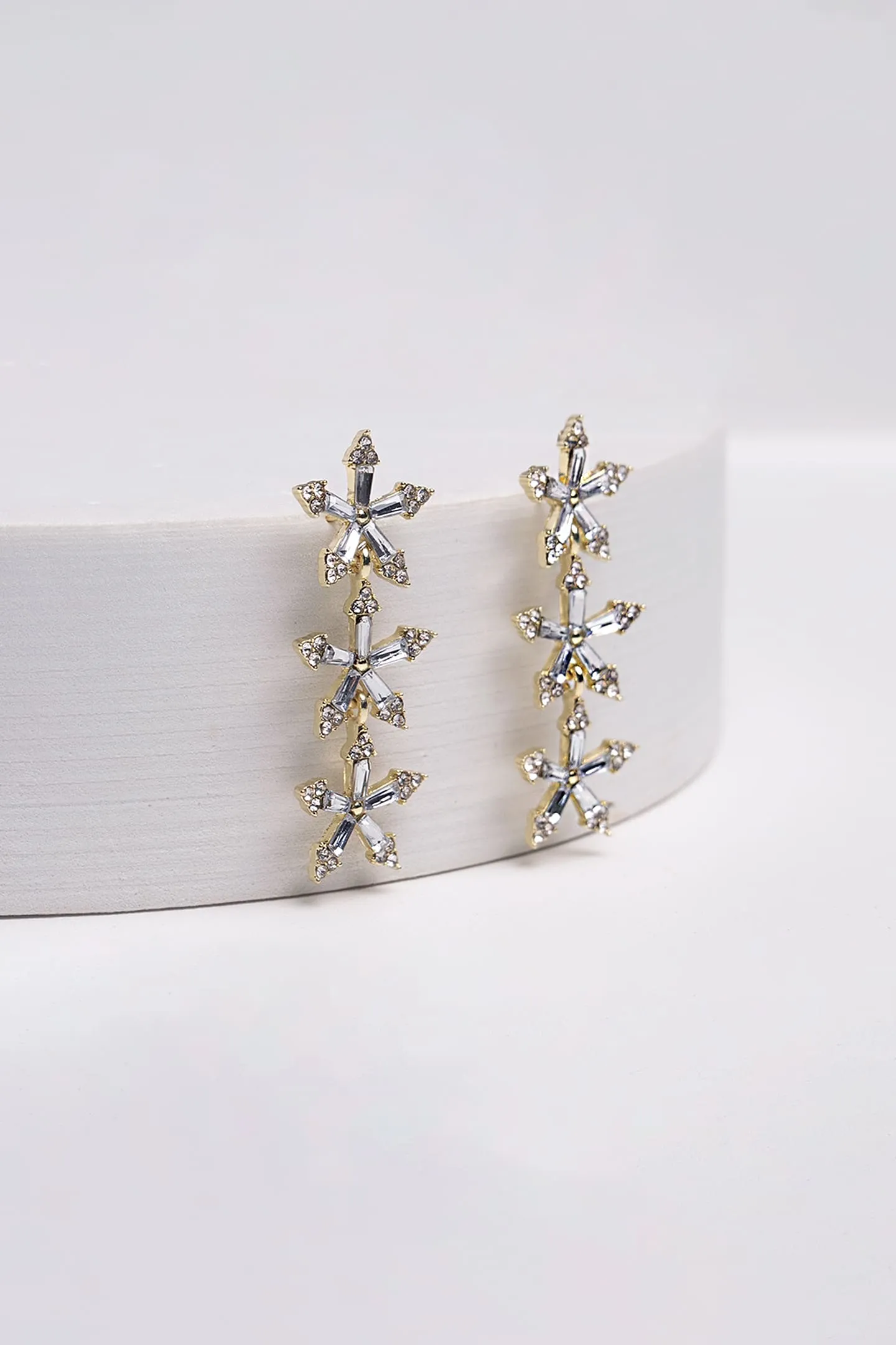 Star Rhinestone Dangling Earrings