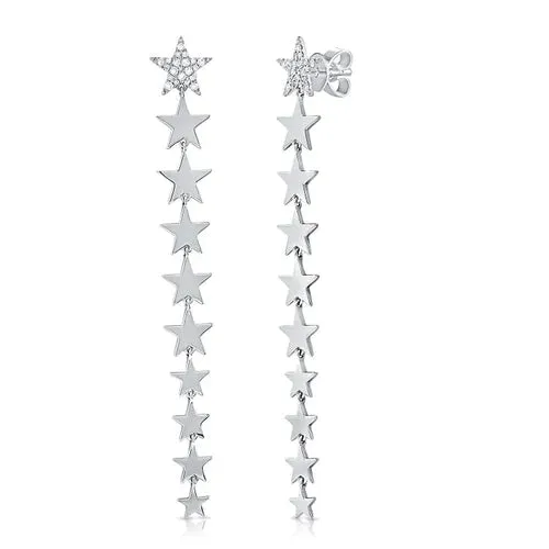 Statement Solid Dangling Star Earrings