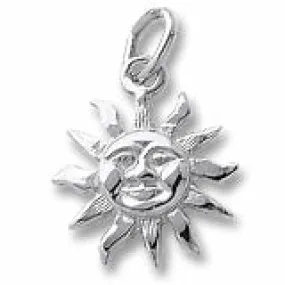 Sunburst Charm In 14K White Gold