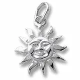 Sunburst Charm In 14K White Gold