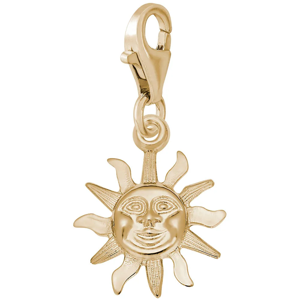 Sunburst Charm in Yellow Gold Plated