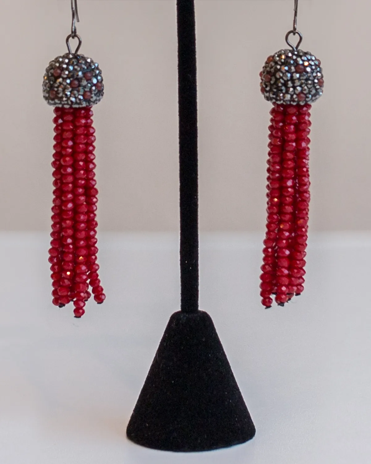 Tassel Earrings | Red