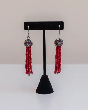 Tassel Earrings | Red