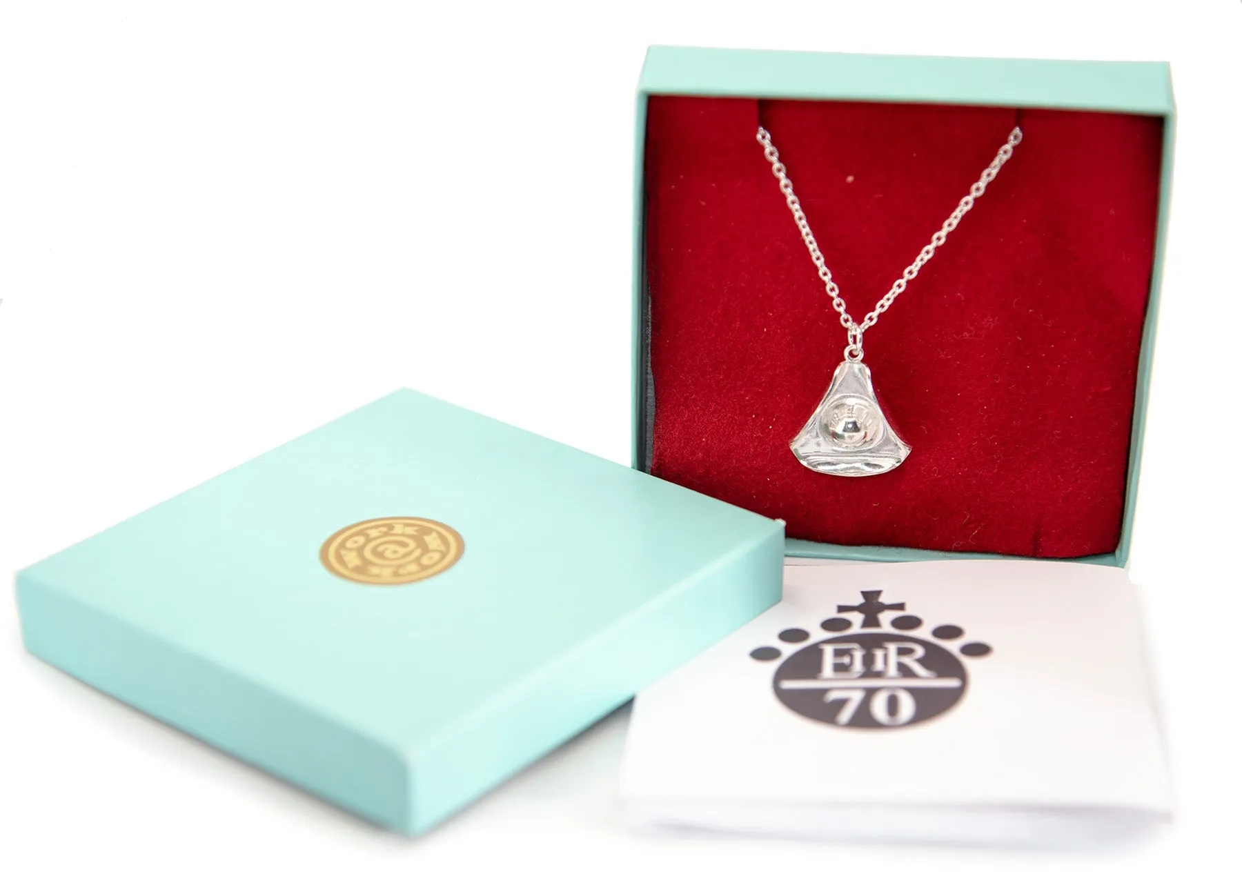The Queen's Platinum Jubilee Silver Tricorne Necklace
