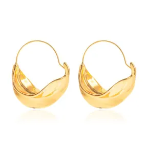 The Rocky Boat Hoop Earring in Gold or Silver