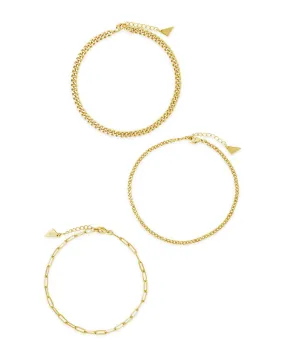 Three Row Chain Anklet Set