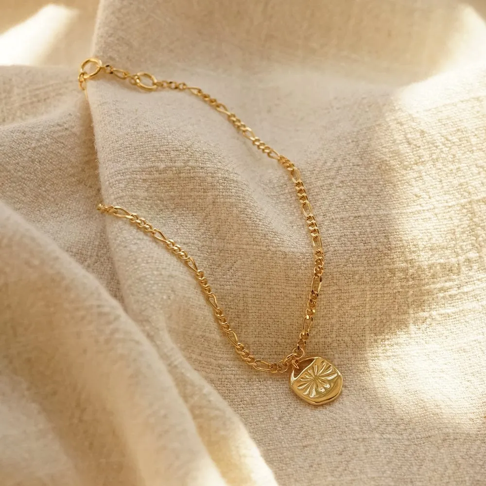 Treasures Sunburst Charm Bracelet 18ct Gold Plate