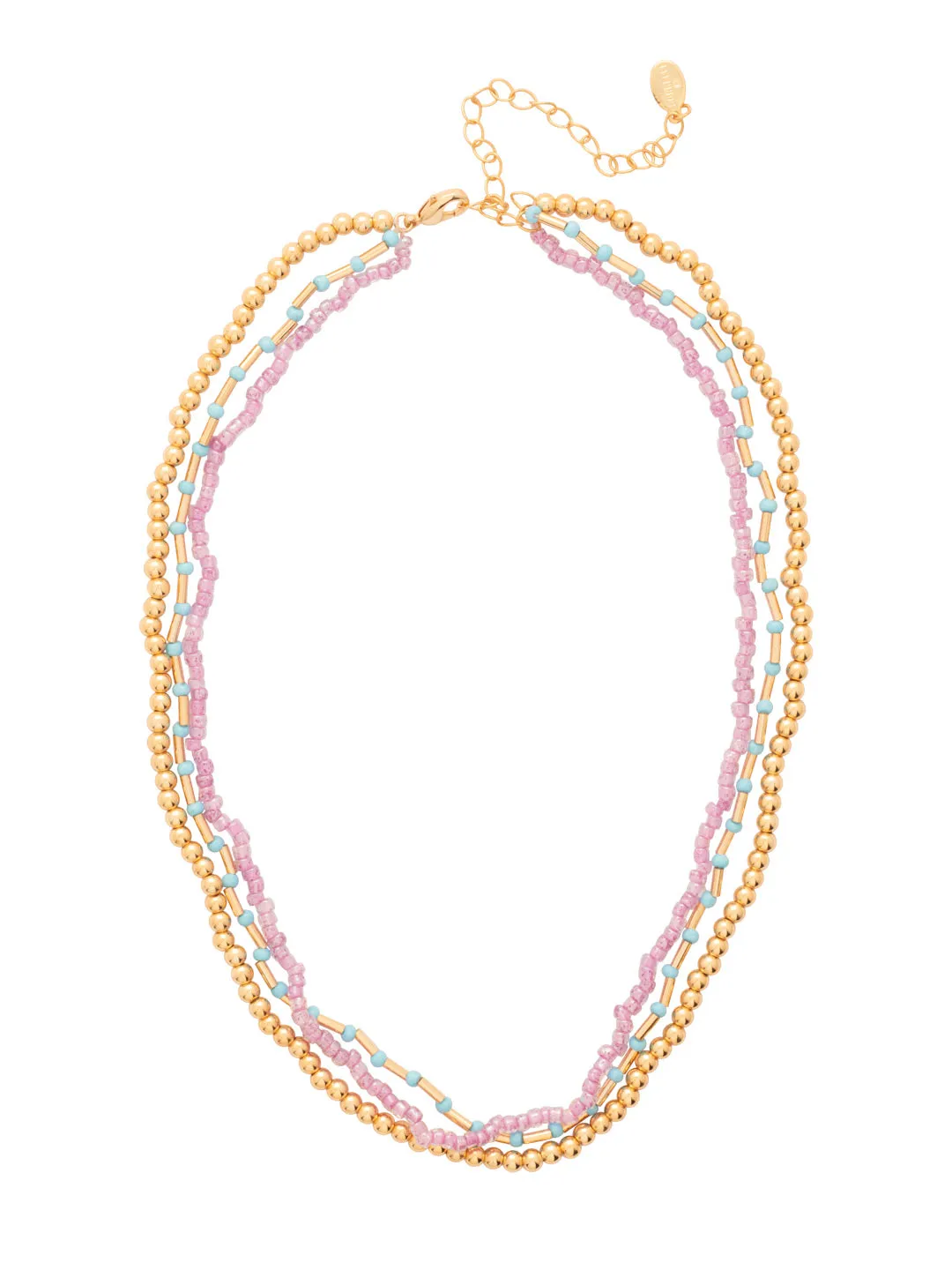 Triple Beaded Layered Necklace - NFS8BGBRC