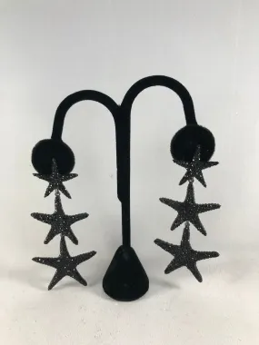 Triple Dangling Crystal Star Earrings