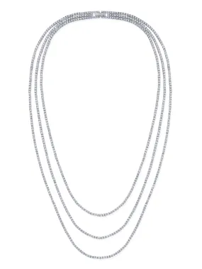 Triple Row 18'',20'',22'' Tennis Necklace With Round Cut Stones Sale