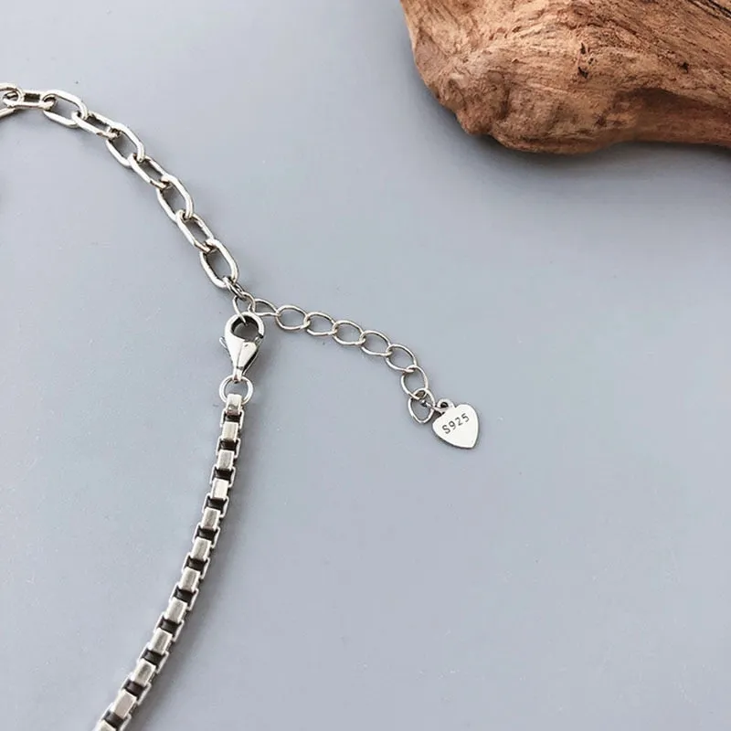 Vintage Silver LOVE Pendant Ankle Bracelet