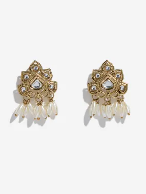 Westside Accessories Gold Rice Pearl Stud Earrings