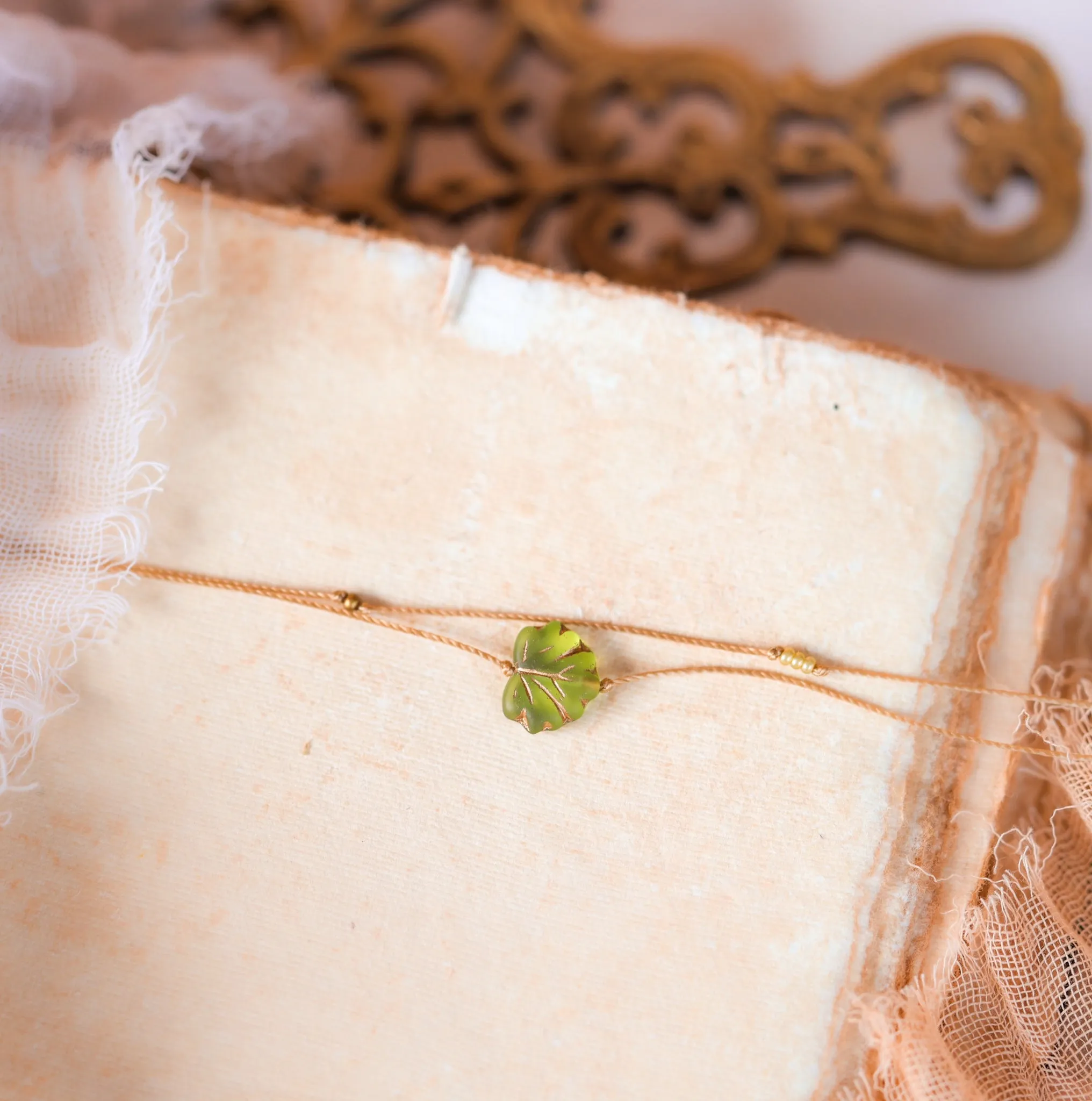 Whimsy Green Leaf Layered Necklace