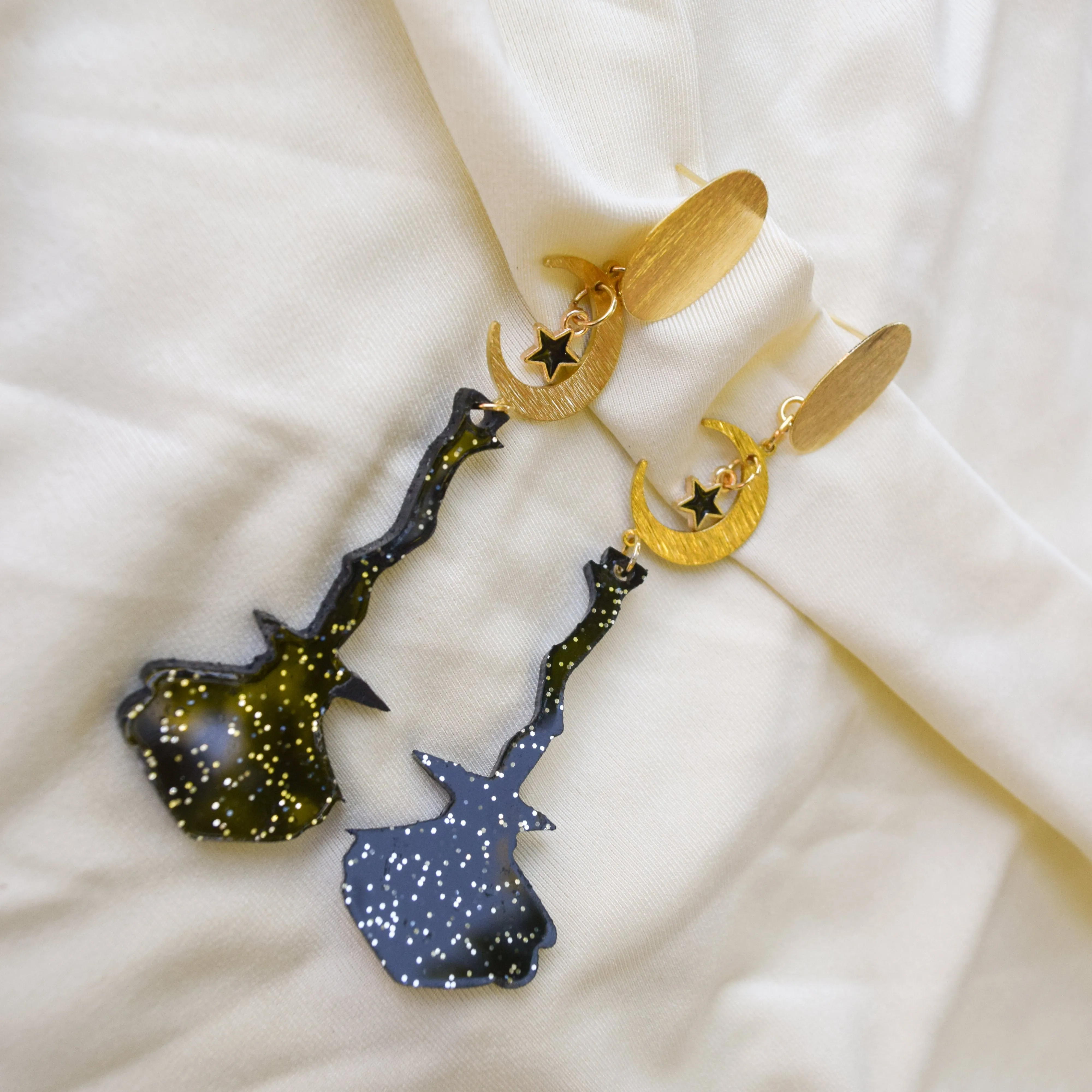 Witch’s Charm Broomstick Earrings